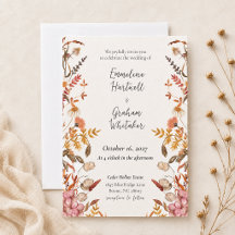 Romantic Autumn Meadow Watercolor Wildflowers