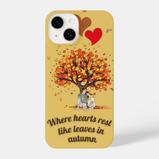 Romantic Autumn Tree Couple iPhone Case