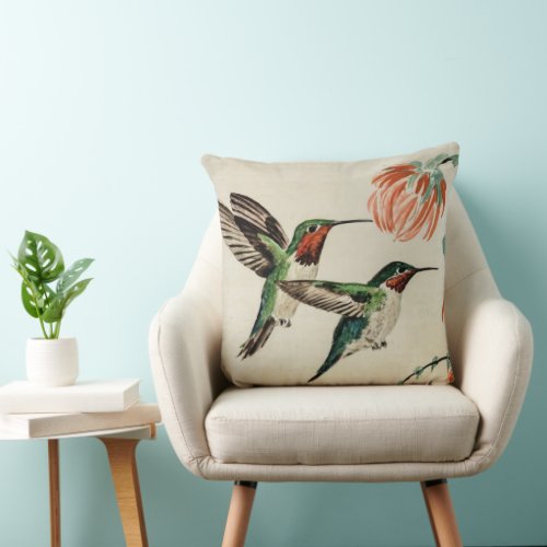 Romantic Avian Elegance Throw Pillow
