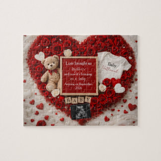 Romantic baby reveal pregnancy announcement gift  jigsaw puzzle