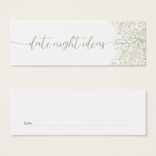 Romantic Baby's Breath Date Night Ideas Card