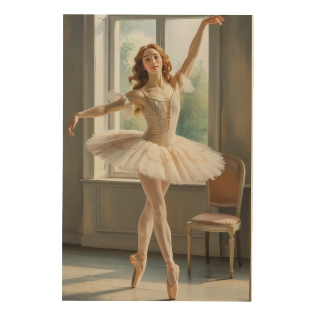 Romantic Ballerina Oil Painting Wall Art (Front)