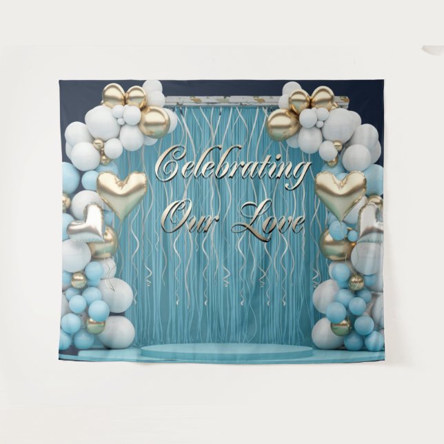 Romantic Balloons Banner Backdrop Wall Art  (Front (Horizontal))