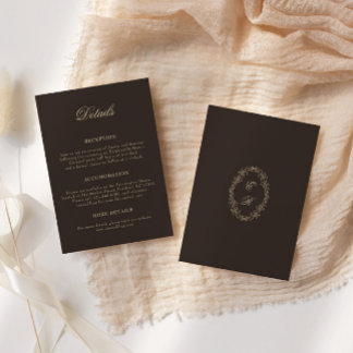 Romantic Baroque Ornate Frame Wedding Details Enclosure Card