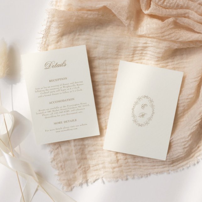 Romantic Baroque Ornate Frame Wedding Details Enclosure Card (Creator Uploaded)