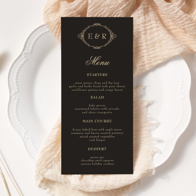 Romantic Baroque Ornate Frame Wedding Menu Card (Creator Uploaded)