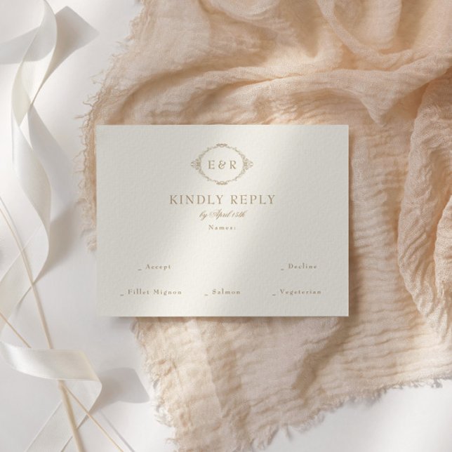 Romantic Baroque Ornate Frame Wedding RSVP Card (Creator Uploaded)