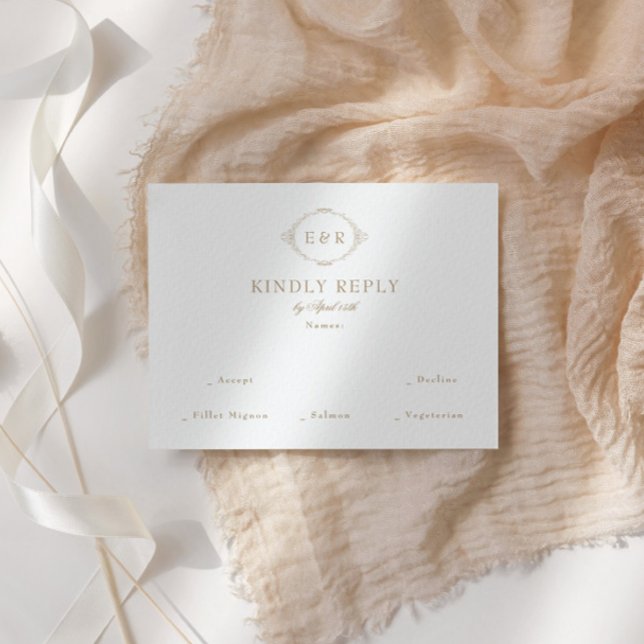 Romantic Baroque Ornate Frame Wedding RSVP Card (Creator Uploaded)