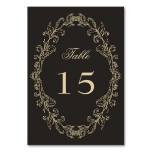 Romantic Baroque Ornate Frame Wedding Table Number