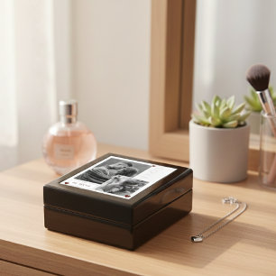 Romantic "Be Mine" Photo Collage, Black and white Gift Box