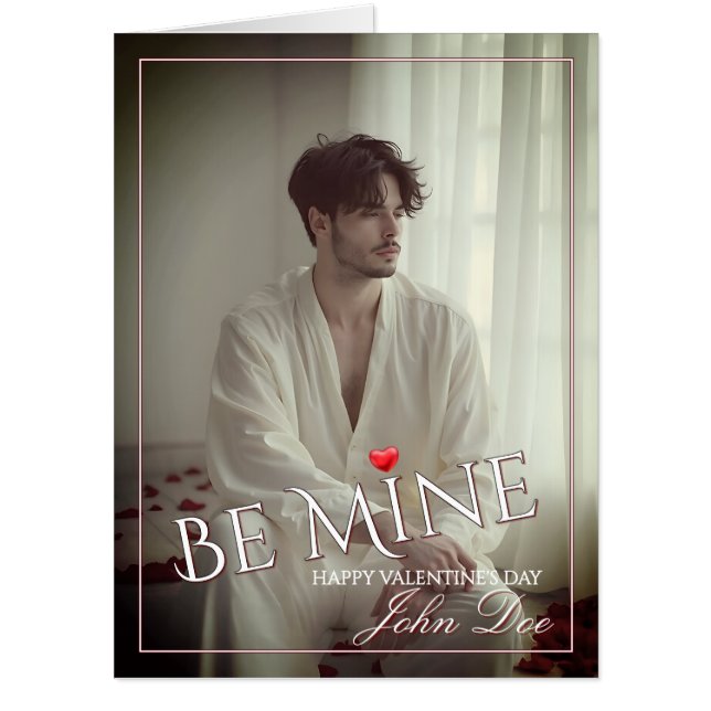 Romantic Be Mine Valentine Design Card (Front)