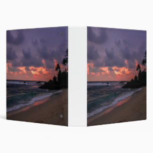 Romantic Beach at Dusk 3 Ring Binder