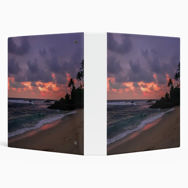 Romantic Beach at Dusk 3 Ring Binder (Background)