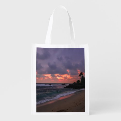 Romantic Beach at Dusk Grocery Bag