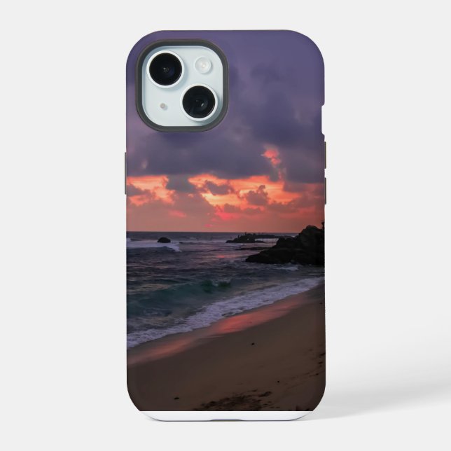 Romantic Beach at Dusk Iphone Case (Back)