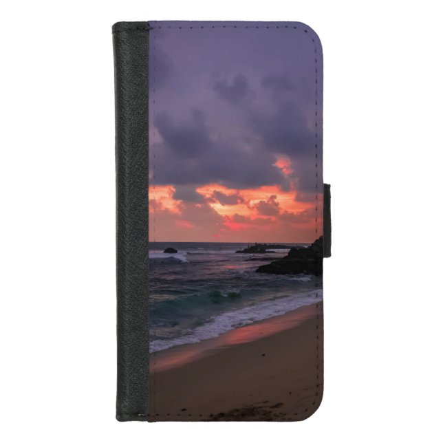 Romantic Beach at Dusk iPhone Wallet Case (Front)