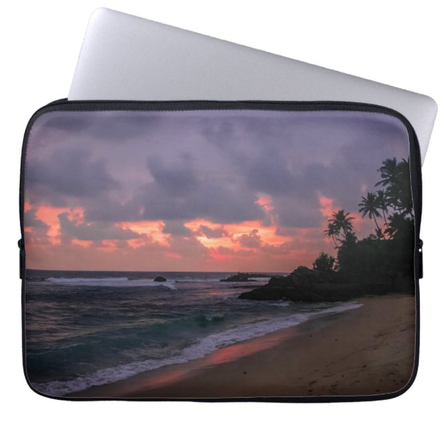Romantic Beach at Dusk Laptop Sleeve (Front)