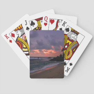 Romantic Beach at Dusk Poker Cards