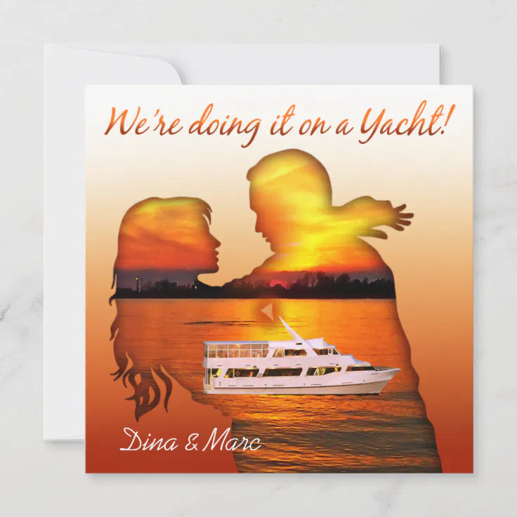 Romantic Beach Couple Nautical Yacht Wedding Invitation Zazzle