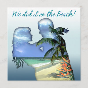 Romantic Beach Couple Wedding Reception Invitation