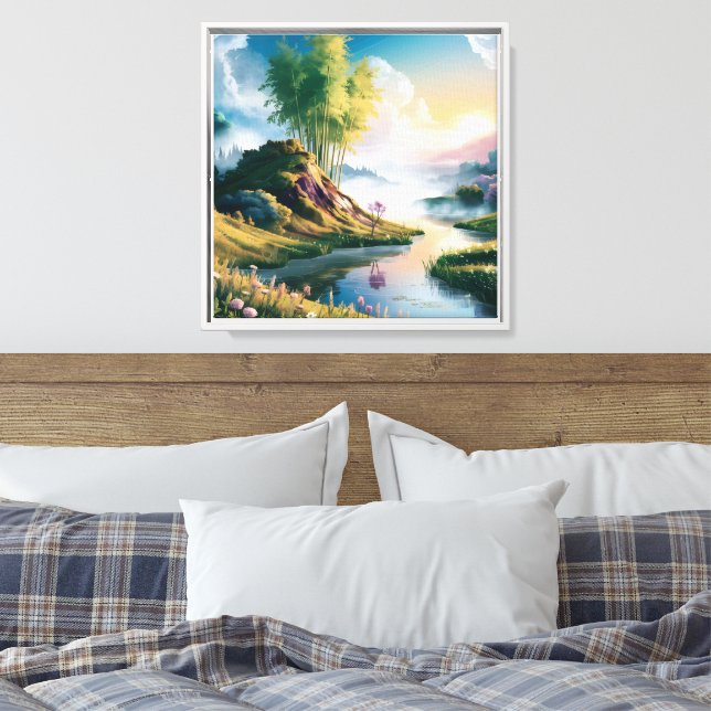 Romantic Beach Dream: Believe in Yourself Canvas Print (Insitu(Bedroom))