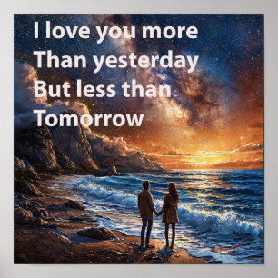 💑 Romantic Beach Love Couple Inspirational Quote Poster