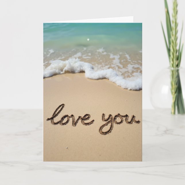 Romantic Beach Love You Card (Front)