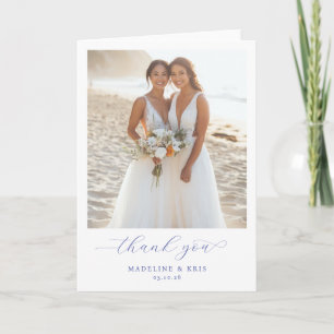 Romantic Beach Photo Letterpress Thank You Card