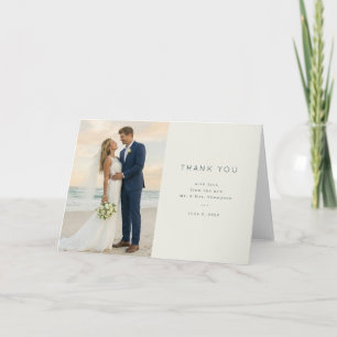 Romantic Beach Photo Letterpress Thank You Card