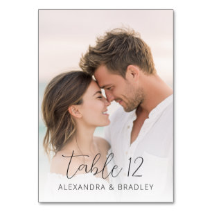 Romantic Beach Photo Table Number