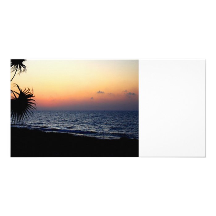 Romantic beach scene. picture card 