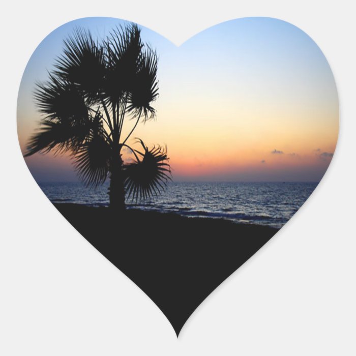 Romantic beach scene. sticker