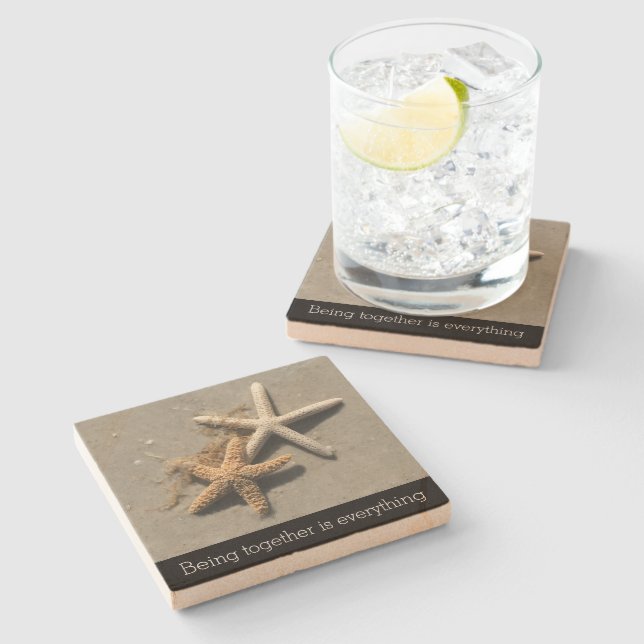 Romantic Beach Theme Stone Coaster (Side)