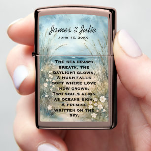 Romantic Beach Wedding Artwork Zippo Lighter