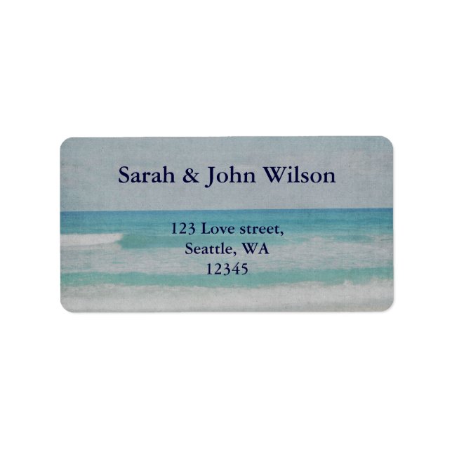 Romantic Beach Wedding Invitations Label (Front)