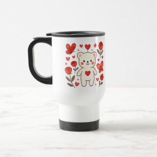 Romantic Bear Heart Travel Mug