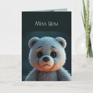 Romantic Bear Hug Sad Lonely Fun Humor Miss You Card