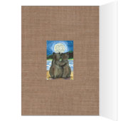 Romantic Bears Watching Moon Custom Anniversary Cards (Inside (Left))