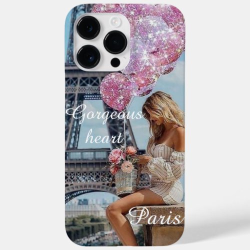 Romantic beautiful  Girl Eiffel Tower  Case_Mate iPhone 14 Pro Max Case