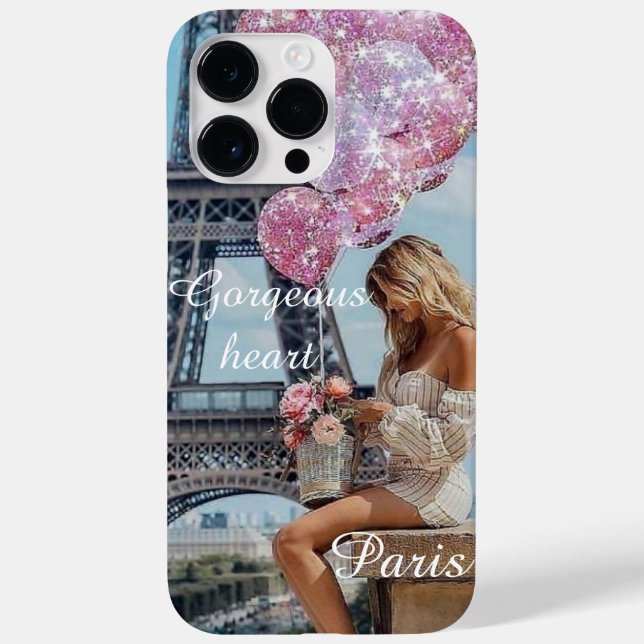 Romantic beautiful  Girl Eiffel Tower  Case-Mate iPhone Case (Back)