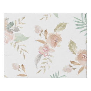 romantic beautiful watercolor flowers faux canvas print