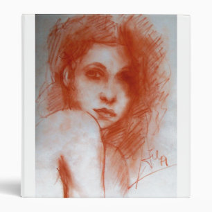 ROMANTIC BEAUTY / Woman Portrait in Sepia Brown 3 Ring Binder