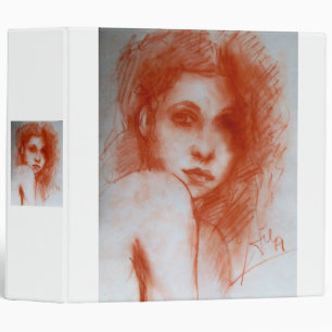 ROMANTIC BEAUTY / Woman Portrait in Sepia Brown 3 Ring Binder