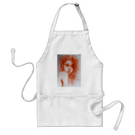 ROMANTIC BEAUTY / Woman Portrait in Sepia Brown Adult Apron