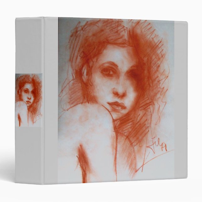 ROMANTIC BEAUTY / Woman Portrait in Sepia Brown Binder (Front/Spine)