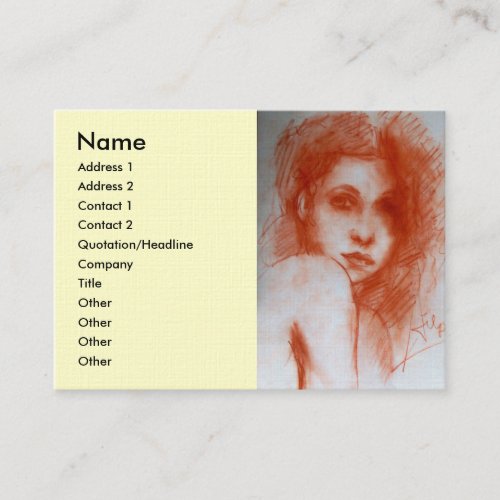 ROMANTIC BEAUTY  Woman Portrait in Sepia Brown Business Card