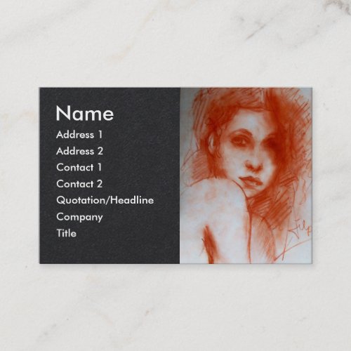 ROMANTIC BEAUTY  Woman Portrait in Sepia Brown Business Card