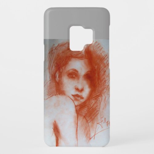 ROMANTIC BEAUTY  Woman Portrait in Sepia Brown Case_Mate Samsung Galaxy S9 Case