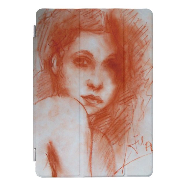 ROMANTIC BEAUTY / Woman Portrait in Sepia Brown iPad Pro Cover (Front)