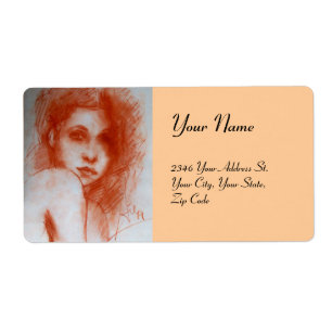 ROMANTIC BEAUTY / Woman Portrait in Sepia Brown Label